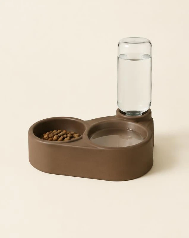La Table d’Hôte, gamelle en céramique avec réservoir d'eau, Mocha