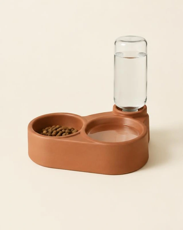 La Table d’Hôte, gamelle en céramique avec réservoir d'eau, Terracotta